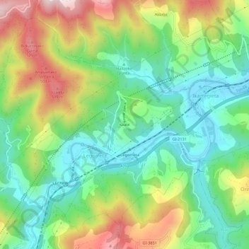 Carte topographique Koate, altitude, relief