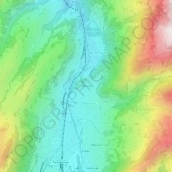 Carte topographique Hofmatte, altitude, relief
