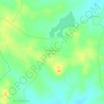 Carte topographique New Raipur (K) R.C, altitude, relief