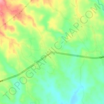 Carte topographique El Higo, altitude, relief