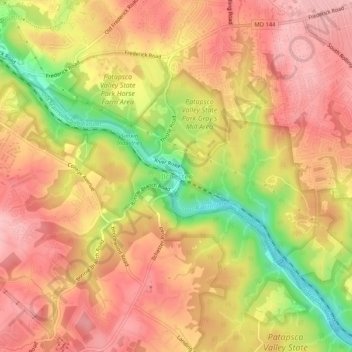 Carte topographique Ilchester, altitude, relief