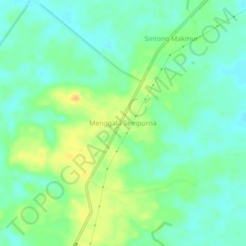 Carte topographique Menggala Sempurna, altitude, relief