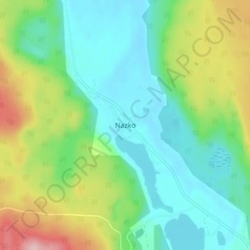 Carte topographique Nazko, altitude, relief