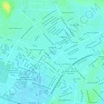 Carte topographique Qf, altitude, relief