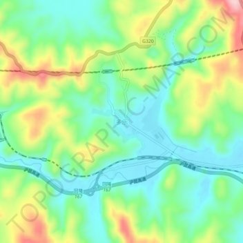 Carte topographique Duole, altitude, relief
