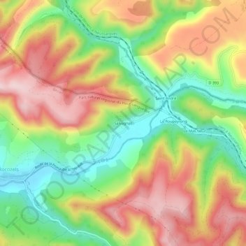 Carte topographique Salvagnac, altitude, relief