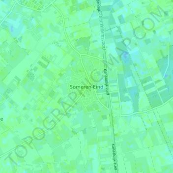 Carte topographique Someren-Eind, altitude, relief