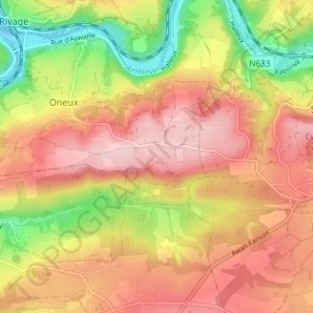 Carte topographique Hoyemont, altitude, relief
