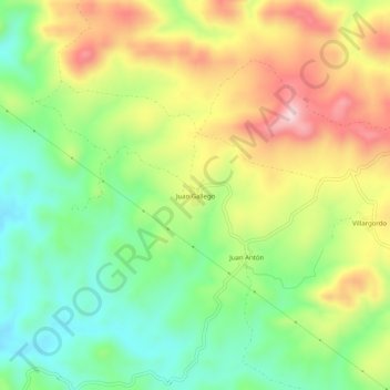 Carte topographique Juan Gallego, altitude, relief