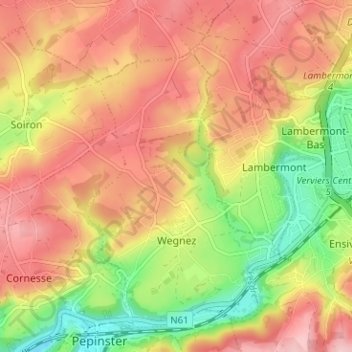 Carte topographique Val du Fiérain, altitude, relief