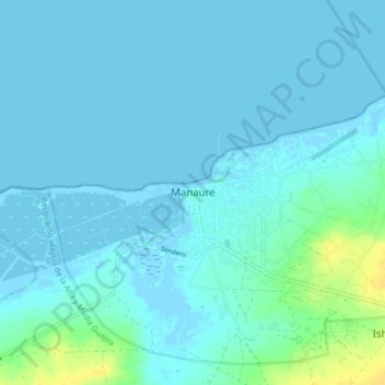 Carte topographique Manaure, altitude, relief