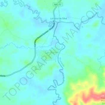 Carte topographique San Pancho, altitude, relief