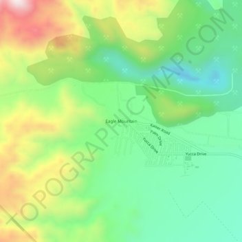 Carte topographique Eagle Mountain, altitude, relief