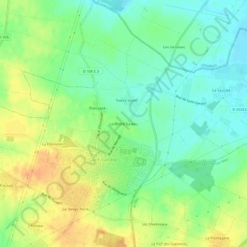 Carte topographique La Motte Sureau, altitude, relief