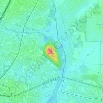 Carte topographique Großer Ahrensfelder Berg, altitude, relief