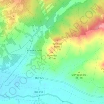 Carte topographique Bermejo, altitude, relief