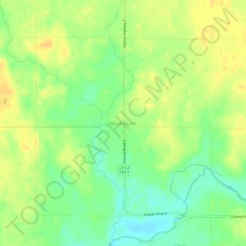 Carte topographique Maplehurst, altitude, relief