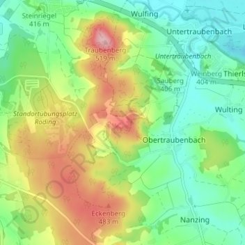 Carte topographique Heidersberg, altitude, relief