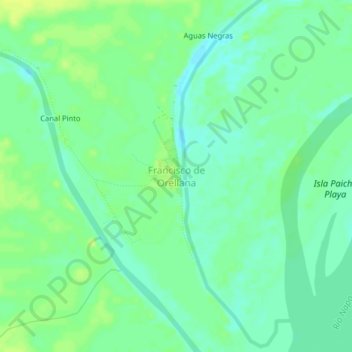 Carte topographique Francisco de Orellana, altitude, relief