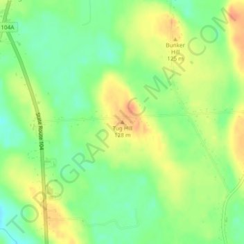 Carte topographique Tug Hill, altitude, relief