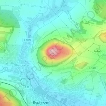 Carte topographique Ipf, altitude, relief