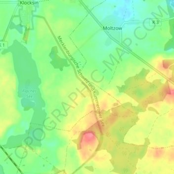 Carte topographique Neu Sapshagen, altitude, relief