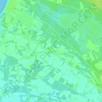 Carte topographique Vesterø Mejeriby, altitude, relief