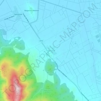 Carte topographique Alberese, altitude, relief