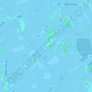 Carte topographique Nordbollenhagen, altitude, relief