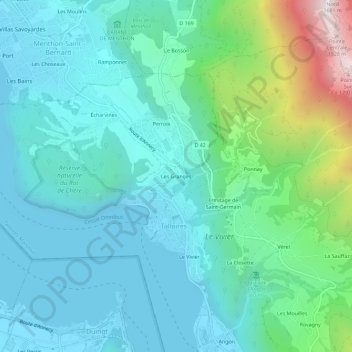 Carte topographique Les Granges, altitude, relief
