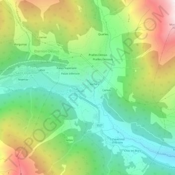 Carte topographique Creton, altitude, relief