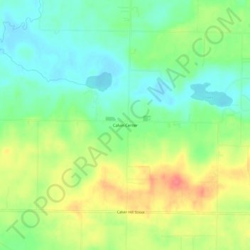 Carte topographique Calvin Center, altitude, relief