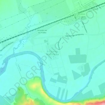 Carte topographique Encinarejo de Córdoba, altitude, relief