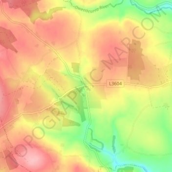 Carte topographique Leamlara, altitude, relief