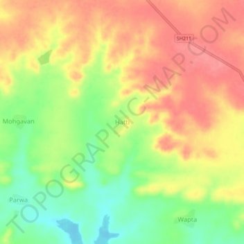 Carte topographique Hatti, altitude, relief