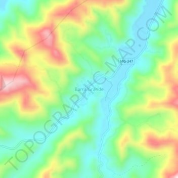 Carte topographique Barra Grande, altitude, relief