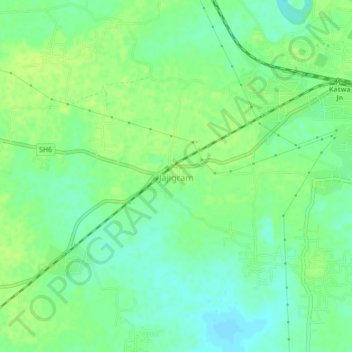 Carte topographique Jajigram, altitude, relief