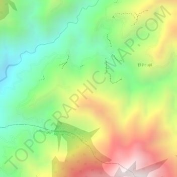 Carte topographique El Aventino, altitude, relief