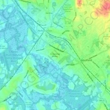 Carte topographique Crownridge Estates, altitude, relief