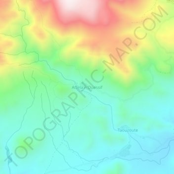 Carte topographique Affela n'Ouassif, altitude, relief