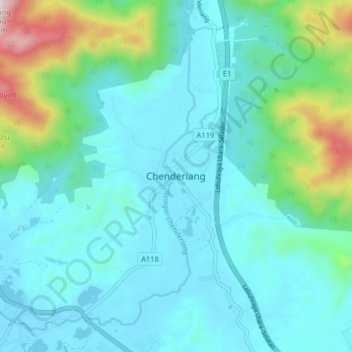 Carte topographique Chenderiang, altitude, relief