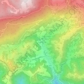 Carte topographique Contrà Pozza, altitude, relief
