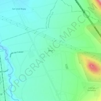Carte topographique Texas, altitude, relief