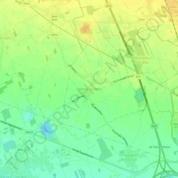 Carte topographique Felettis, altitude, relief