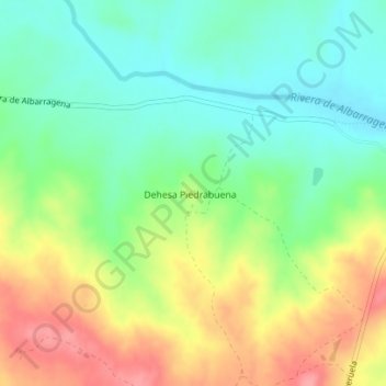 Carte topographique Castillo de Piedrabuena, altitude, relief