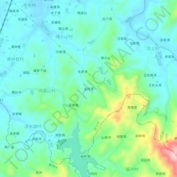 Carte topographique 龙井湾, altitude, relief
