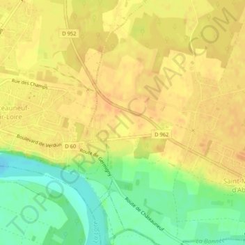 Carte topographique Les Grands Billons, altitude, relief