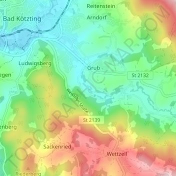 Carte topographique Weißenholz, altitude, relief