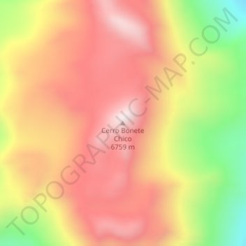 Carte topographique Cerro Bonete Chico, altitude, relief