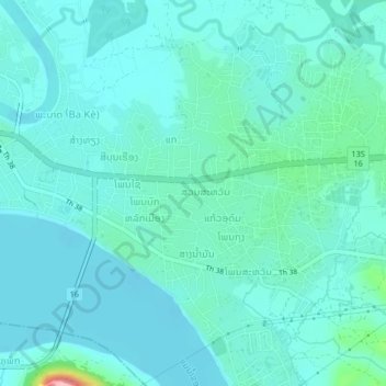 Carte topographique Sanamxai, altitude, relief